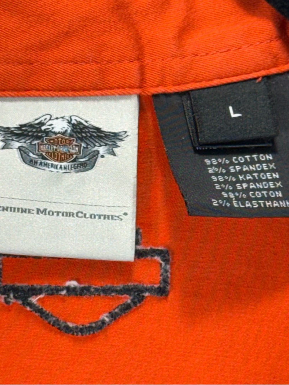 Harley-Davidson Bright Orange and Black Zip Racing Shirt - Picture 5 of 9
